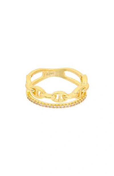 Juvell Cubic Zirconia Mariner Link Band Ring In Gold