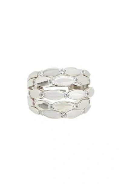 Juvell Cubic Zirconia Multiband Ring In Metallic