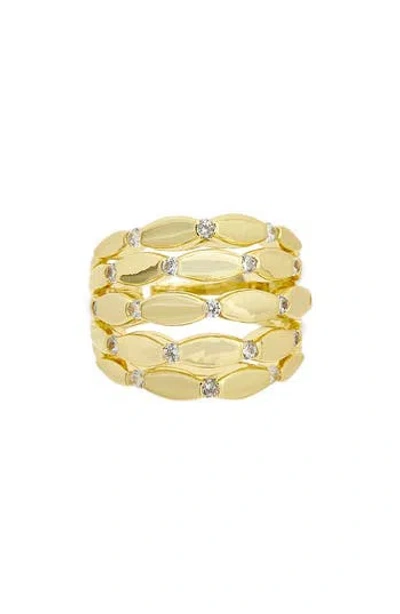 Juvell Cubic Zirconia Multiband Ring In Gold
