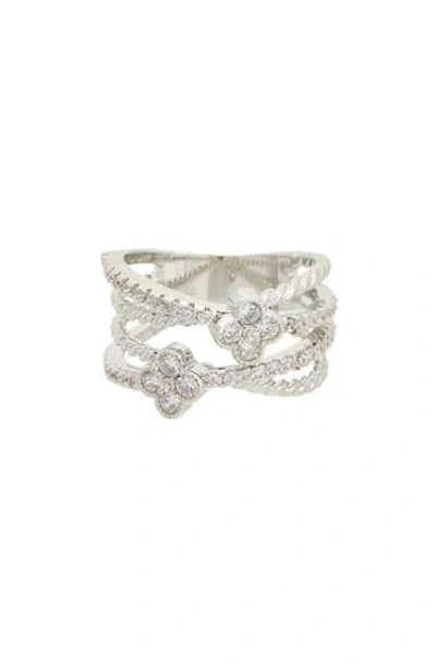 Juvell Cubic Zirconia Multiband Ring In Silver