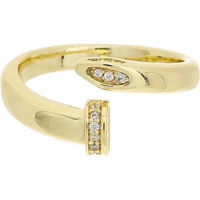 Juvell Cubic Zirconia Nail Bypass Ring In Gold