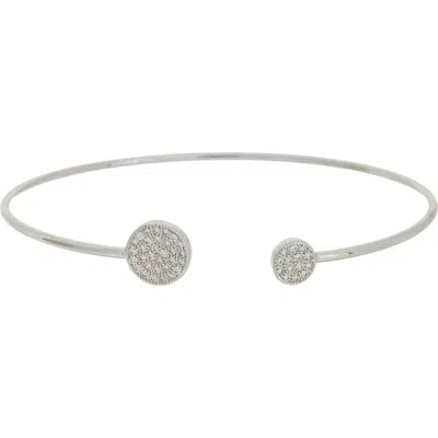 Juvell Cubic Zirconia Pavé Circle Cuff Bangle In Two Tone
