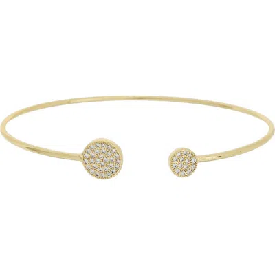 Juvell Cubic Zirconia Pavé Circle Cuff Bangle In Yellow
