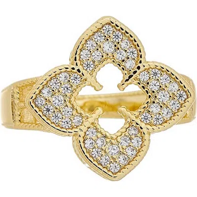 Juvell Cubic Zirconia Quatrefoil Ring In Gold