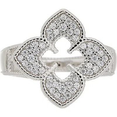 Juvell Cubic Zirconia Quatrefoil Ring In Silver