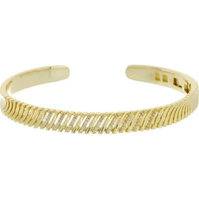 Juvell Cubic Zirconia Scalloped Cuff Bracelet In Gold