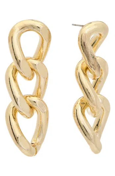 Juvell 18k Plated Pearl Drop Link Earrings In Gold