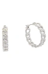 Juvell Curb Chain Hoop Earrings In Silver