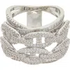 Juvell Cz Layered Link Ring In Metallic