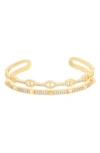 Juvell Cz Pavé Cuff Bracelet Set