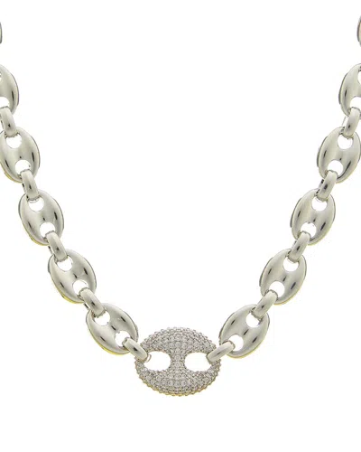 Juvell Cz Puffed Mariner Link Necklace In Brown