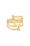 Juvell Cz Wrap Ring In Gold