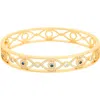 Juvell 18k Plated Cz Evil Eye Bangle Bracelet In Gold