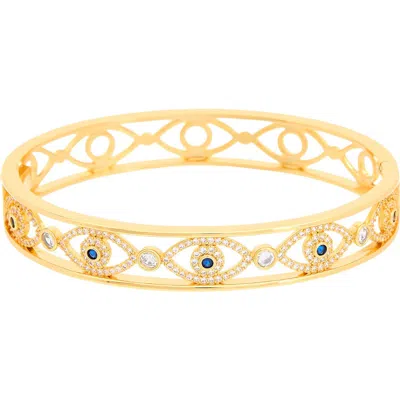 Juvell Evil Eye Cubic Zirconia Bangle In Gold