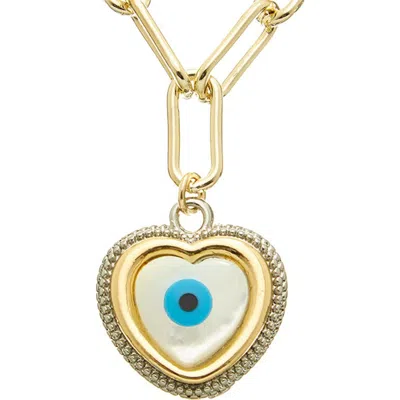 Juvell Evil Eye Heart Pendant Necklace
