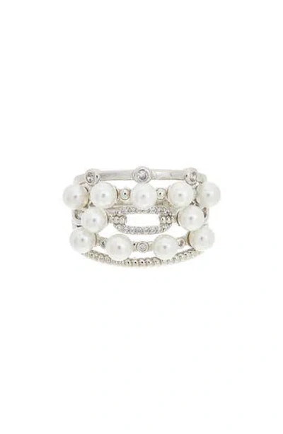Juvell Faux Pearl Ring In Pink