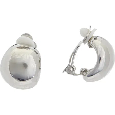 Juvell Huggie Hoop Clip-on Earrings In Silver