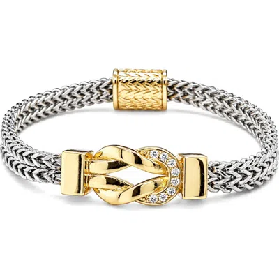 Juvell Knot Cubic Zirconia Bangle In Two Tone