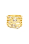 Juvell Layered Cz Ring In Metallic