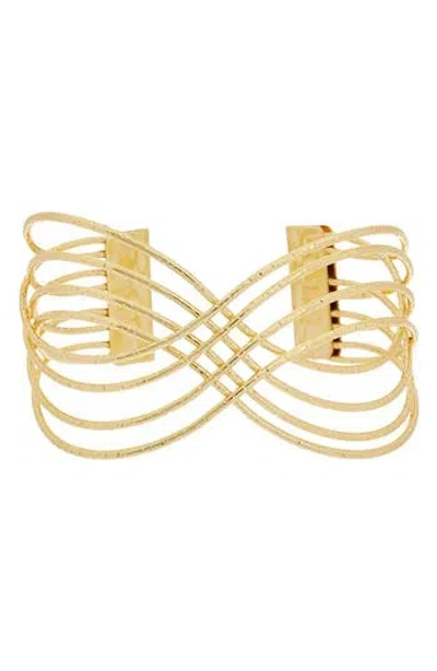 Juvell Layered Wire Cuff Bracelet In Yellow