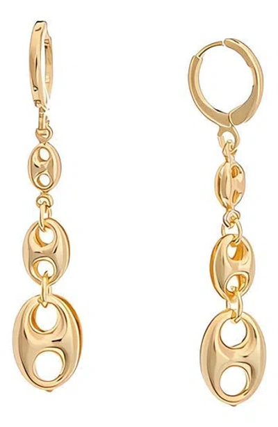 Juvell Mariner Link Drop Huggie Hoop Earrings In Yellow