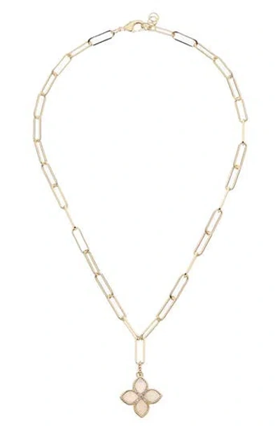 Juvell Mother-of-pearl & Cubic Zirconia Paper Clip Chain Necklace In Yellow