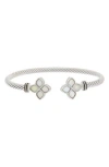 Juvell Mother-of-pearl Clover Cuff Bracelet In White