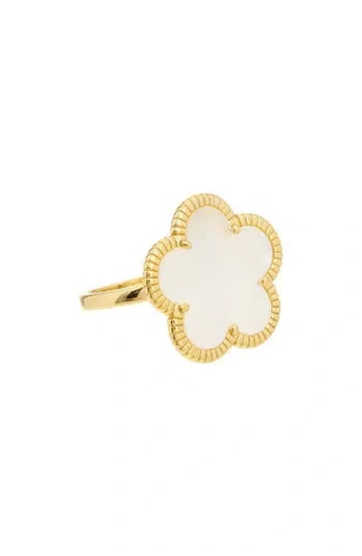 JUVELL JUVELL MOTHER-OF-PEARL FLORAL RING