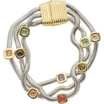 Juvell Multi Strand Snake Chain Bracelet In Yellow