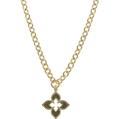 Juvell Open Clover Pendant Necklace In Yellow/ Grey