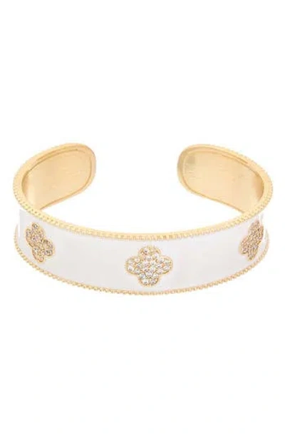 Juvell Pavé Clover Cuff Bracelet