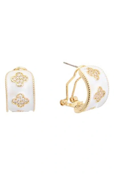 Juvell Pavé Clover Hoop Earrings In Multi