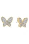 Juvell Pavé Cubic Zirconia Butterfly Stud Earrings In Multi