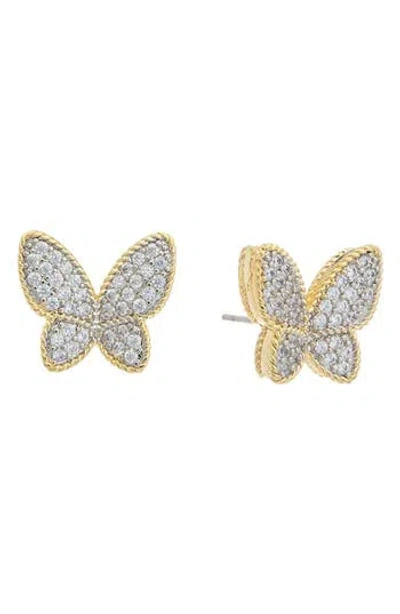 Juvell Pavé Cubic Zirconia Butterfly Stud Earrings In Multi
