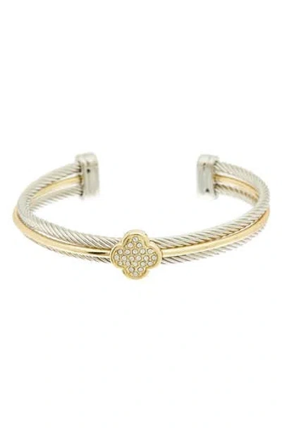 Juvell Pavé Cubic Zirconia Clover Cable Bracelet In Multi