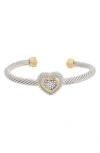 Juvell Pavé Cubic Zirconia Heart Cuff Bracelet In Multi