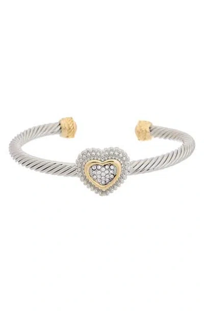 Juvell Pavé Cubic Zirconia Heart Cuff Bracelet In Multi