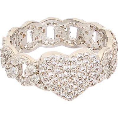 Juvell 18k Plated Cz Heart Ring In Gray