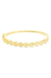 Juvell 18k Plated Cz Feather Bangle Bracelet In Gold