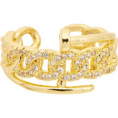 Juvell Pavé Cubic Zirconia Link Open Band Ring In Pink