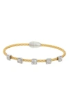 Juvell Pavé Cubic Zirconia Station Cable Bangle Bracelet In Multi