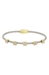 Juvell Pavé Cubic Zirconia Station Cable Bangle Bracelet In Multi