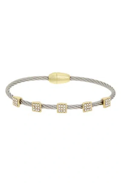 Juvell Pavé Cubic Zirconia Station Cable Bangle Bracelet In Multi