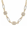 Juvell Pavé Cubic Zirconia Station Chain Necklace In Multi