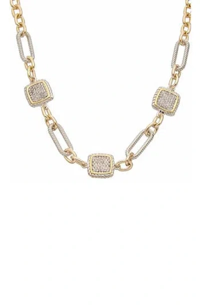 Juvell Pavé Cubic Zirconia Station Chain Necklace In Multi