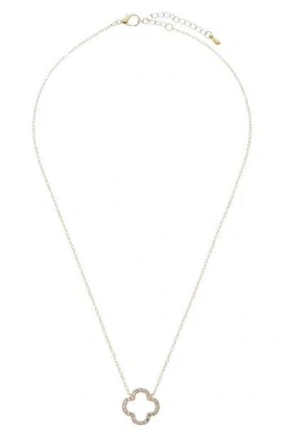 Juvell Pavé Cz Clover Pendant Necklace In Yellow
