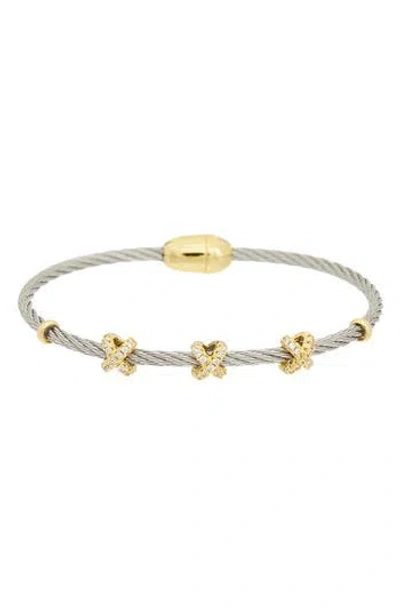 Juvell Pavé Cz 'x' Station Bangle In Multi