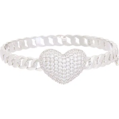 Juvell Pavé Heart Bangle Bracelet