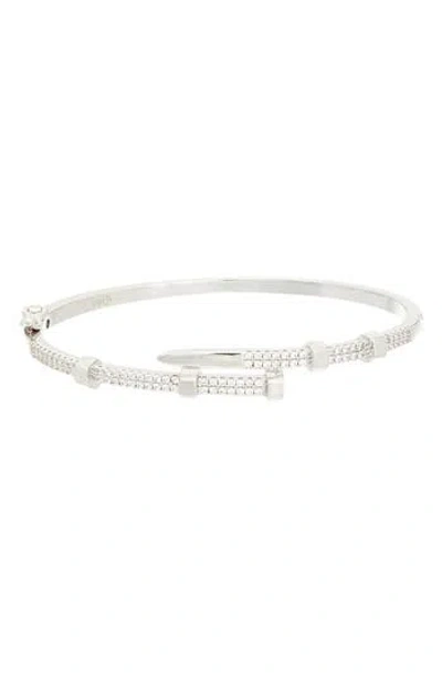 Juvell Pavé Nail Bangle Bracelet In Silver