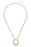 Juvell Pavé Open Pendant Two-tone Necklace In Multi